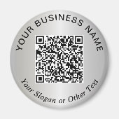 Zakelijke QR-code Zilver Promotie Magneet (Voorkant)