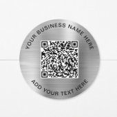 Zakelijke QR-code Zilver Ronde Sticker