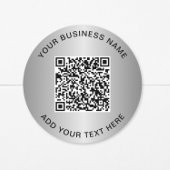 Zakelijke QR-code Zilver Ronde Sticker