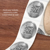 Zakelijke QR-code Zilver Ronde Sticker