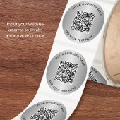 Zakelijke QR-code Zilver Ronde Sticker