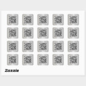 Zakelijke QR-code Zilver Vierkante Sticker (Vel)