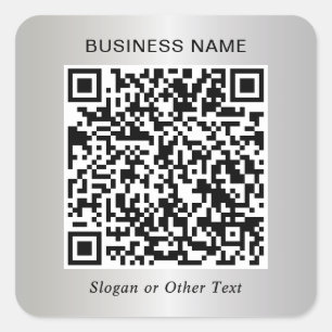 Zakelijke QR-code Zilver Vierkante Sticker