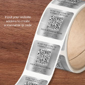 Zakelijke QR-code Zilver Vierkante Sticker