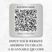 Zakelijke QR-code Zilver Vierkante Sticker