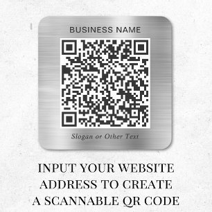Zakelijke QR-code Zilver Vierkante Sticker