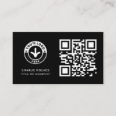 Zakelijke QR-code | Zwart modern ontwerp Visitekaartje (Voorkant)