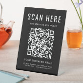 Zakelijke QR-code zwart tafelblad Reclamebord Met Voetstuk (Insitu)