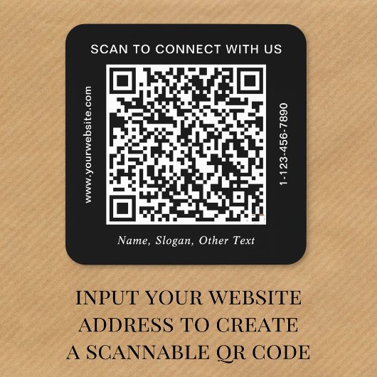 Zakelijke QR-code Zwart Vierkante Sticker