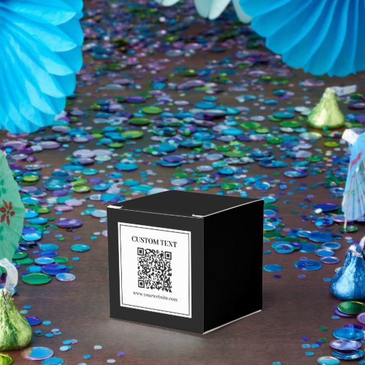 Zakelijke QR-code | Zwart & Wit Bedankdoosjes (Feest)