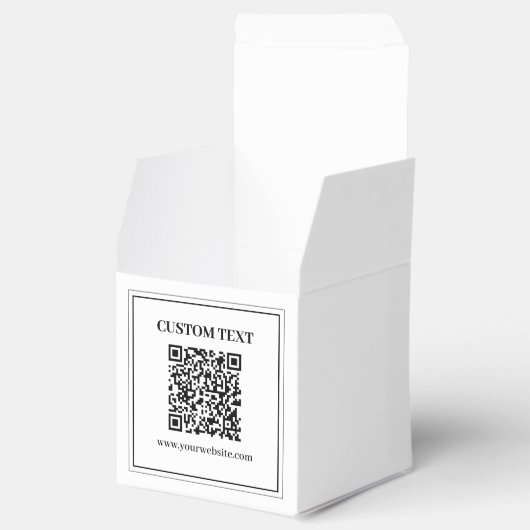 Zakelijke QR-code | Zwart & Wit Bedankdoosjes (Geopend)
