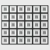 Zakelijke QR-code | Zwart & Wit Cadeaupapier (Vlak)