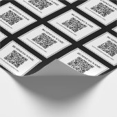 Zakelijke QR-code | Zwart & Wit Cadeaupapier (Hoek)