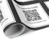 Zakelijke QR-code | Zwart & Wit Cadeaupapier (Rol Hoek)