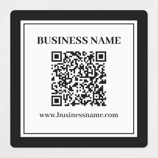 Zakelijke QR-code | Zwart & Wit Labels (Design 2)