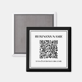 Zakelijke QR-code | Zwart & Wit Magneet