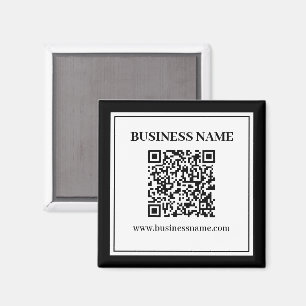 Zakelijke QR-code Zwart & Wit Magneet