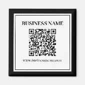 Zakelijke QR-code | Zwart & Wit Magneet (Voorkant)