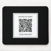 Zakelijke QR-code | Zwart & Wit Muismat (Voorkant)