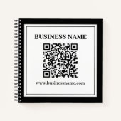Zakelijke QR-code | Zwart & Wit Notitieboek (Voorkant)