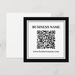 Zakelijke QR-code | Zwart & Wit Notitiekaartje