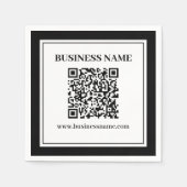 Zakelijke QR-code | Zwart & Wit Servet (Voorkant)