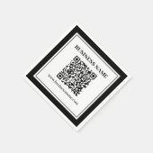 Zakelijke QR-code | Zwart & Wit Servet (Hoek)