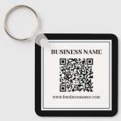 Zakelijke QR-code | Zwart & Wit Sleutelhanger (Voorkant)