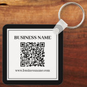 Zakelijke QR-code | Zwart & Wit Sleutelhanger (Achterkant)
