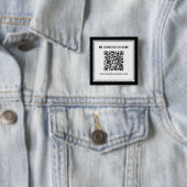 Zakelijke QR-code | Zwart & Wit Vierkante Button 5,1 Cm (In situ)