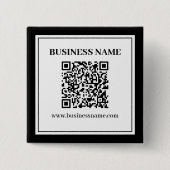 Zakelijke QR-code | Zwart & Wit Vierkante Button 5,1 Cm (Voorkant)
