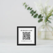Zakelijke QR-code | Zwart & Wit Vierkante Visitekaartje (Staand voorkant)