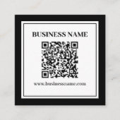 Zakelijke QR-code | Zwart & Wit Vierkante Visitekaartje (Voorkant)