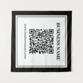 Zakelijke QR-code | Zwart & Wit Wandkleed (Voorkant (horizontaal))