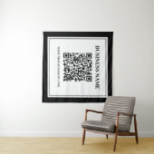 Zakelijke QR-code | Zwart & Wit Wandkleed (In Situ (horizontaal))