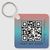 Zakelijke QR-codecgradiënt monogrammen Sleutelhanger (Voorkant)