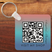 Zakelijke QR-codecgradiënt monogrammen Sleutelhanger (Voorkant)