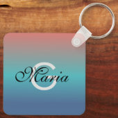 Zakelijke QR-codecgradiënt monogrammen Sleutelhanger (Achterkant)