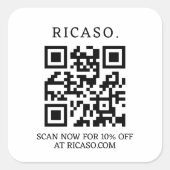 Zakelijke QR-promotiecode Vierkante Sticker (Voorkant)