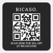 Zakelijke QR-promotiecode Vierkante Sticker (Voorkant)