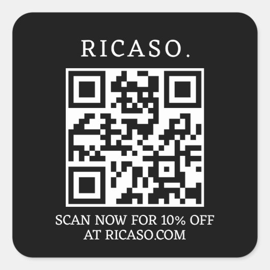 Zakelijke QR-promotiecode Vierkante Sticker (Voorkant)