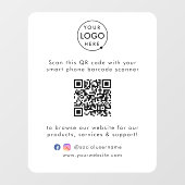 Zakelijke Raamsticker | QR Code Vinyl Decal Bord (Vel)