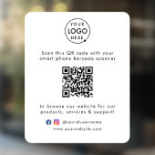 Zakelijke Raamsticker | QR Code Vinyl Decal Bord