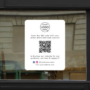 Zakelijke Raamsticker   QR Code Vinyl Decal Bord