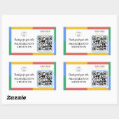 Zakelijke rating met Google Reviewen QR-code Rechthoekige Sticker (Vel)