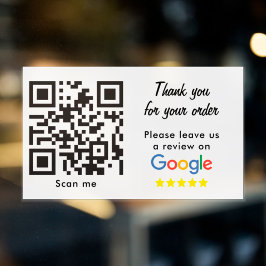 Zakelijke rating met Google Reviewen QR-code Rechthoekige Sticker
