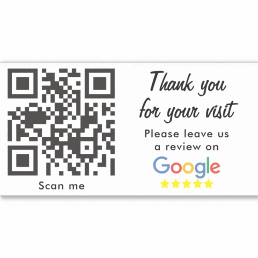 Zakelijke rating met Google Reviewen QR-code Sticker (Voorkant)