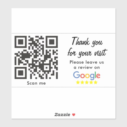 Zakelijke rating met Google Reviewen QR-code Sticker (Vel)