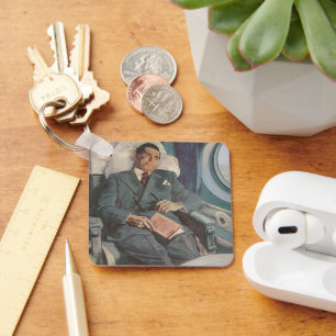 Zakelijke reizen in nostalgische stijl, Lezen in h Sleutelhanger