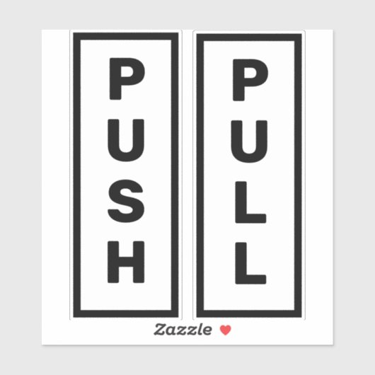 Zakelijke restaurant Winkelwinkel Push Pull Pull-d Sticker (Vel)